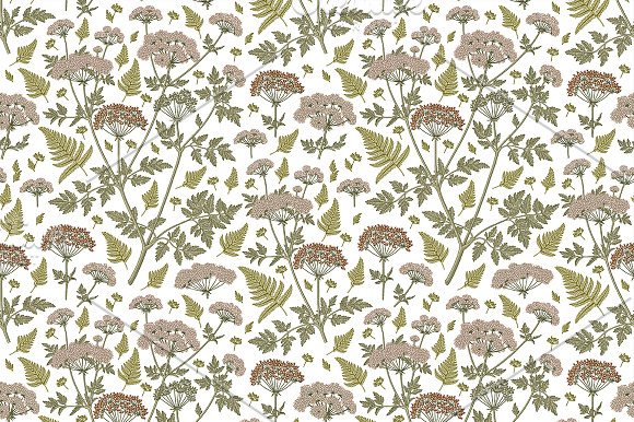 Seamless Flower Fern Tropical Exotic in Illustrations - product preview 3