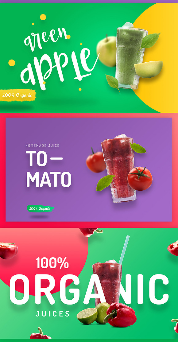 Organic Juice Premium Hero Templates in Scene Creator Mockups - product preview 7