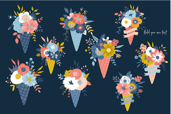 Floral Cones in Illustrations - product preview 1