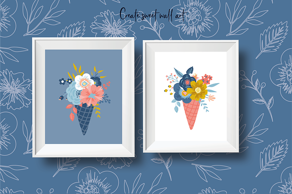 Floral Cones in Illustrations - product preview 2