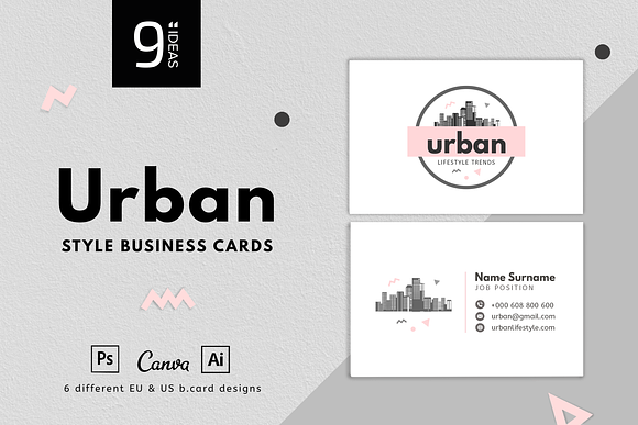 Urban business cards - 6 Designs in Business Card Templates - product preview 9