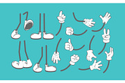 Body parts cartoon. Hands and legs