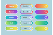 Gradient buttons. Web ui elements