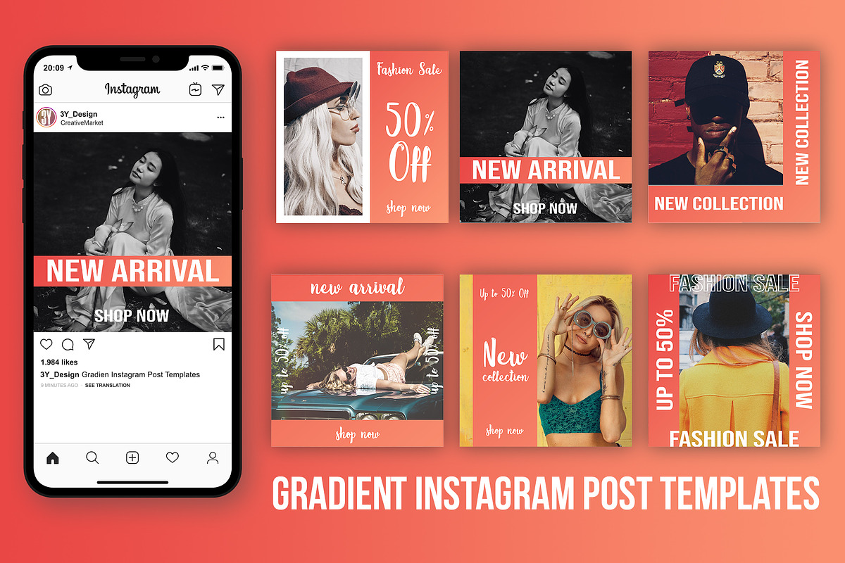 Gradient Instagram Post Templates in Instagram Templates - product preview 8