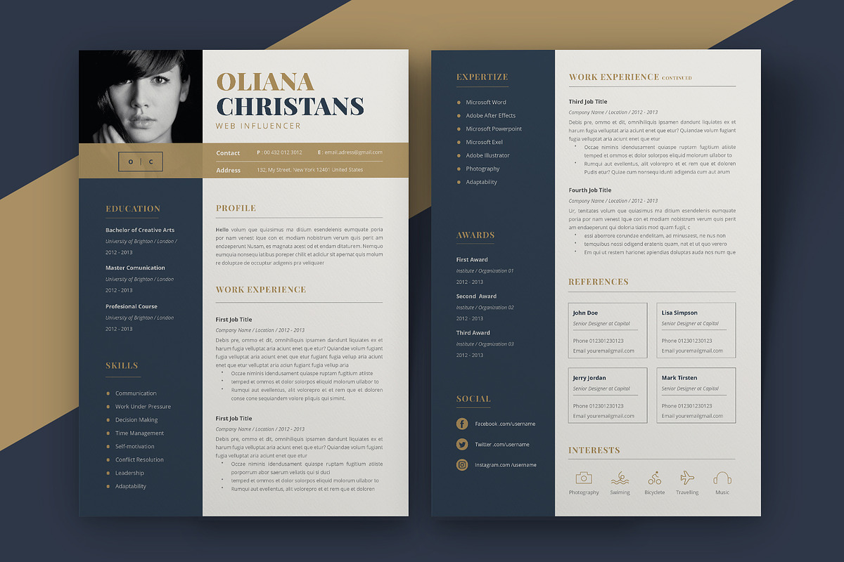 Resume Template / Cv in Resume Templates - product preview 8