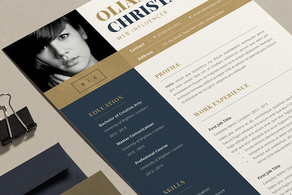 Resume Template / Cv in Resume Templates - product preview 1