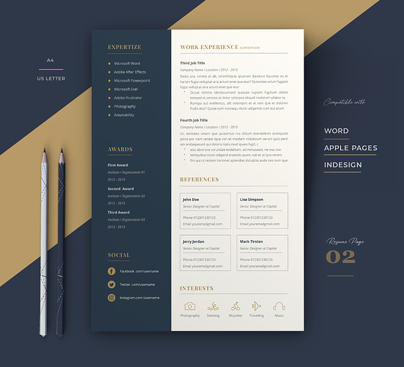 Resume Template / Cv in Resume Templates - product preview 3