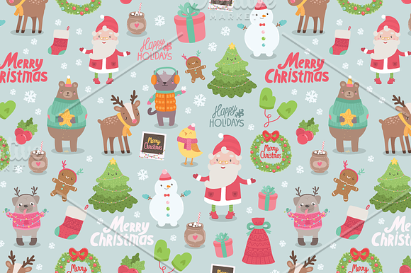 Cute Christmas characters & objects in Illustrations - product preview 1