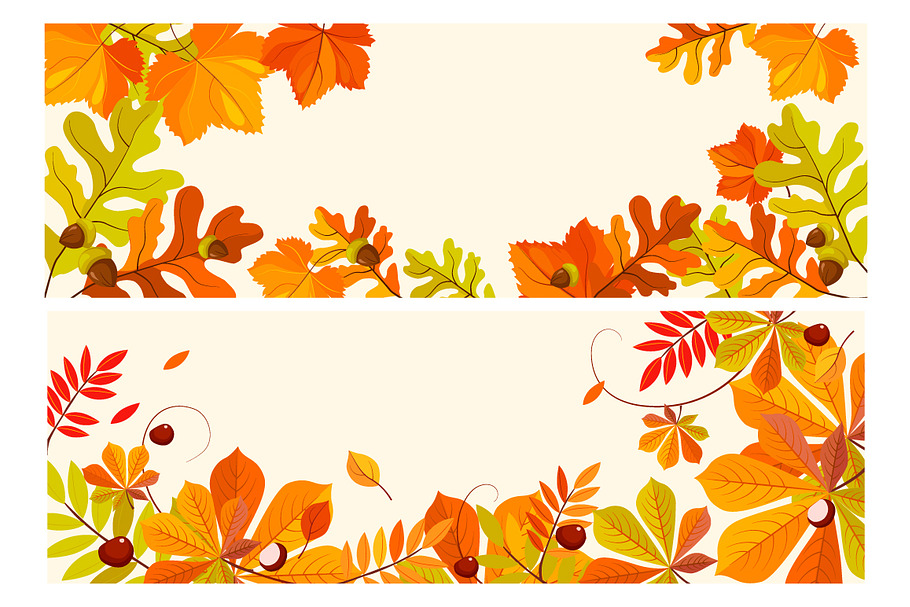 Banners with autumn elements in Illustrations - product preview 8