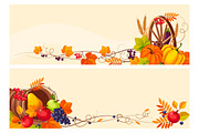 Banners with autumn elements