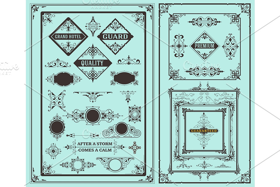 Retro set of vintage elements in Illustrations - product preview 8