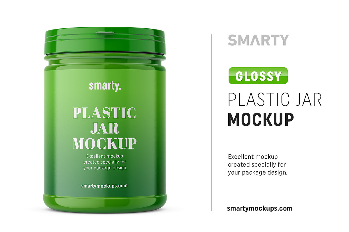 Glossy suplement jar mockup in Product Mockups - product preview 8