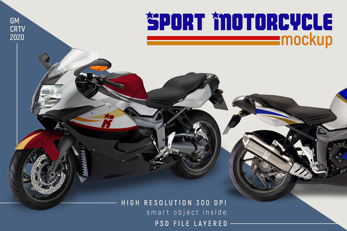 Sport Motorcycle Mock-up in Branding Mockups - product preview 8