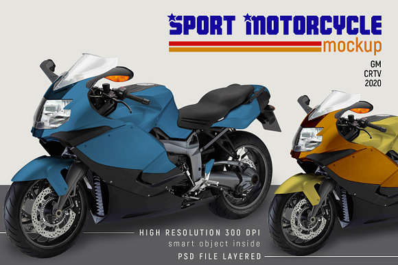 Sport Motorcycle Mock-up in Branding Mockups - product preview 1