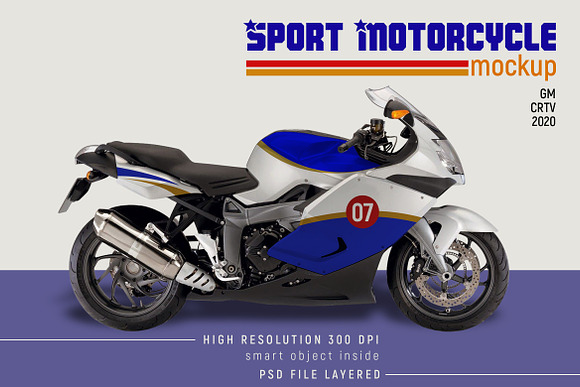 Sport Motorcycle Mock-up in Branding Mockups - product preview 2
