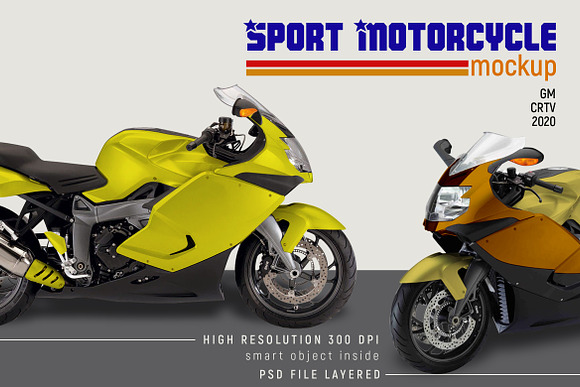 Sport Motorcycle Mock-up in Branding Mockups - product preview 3