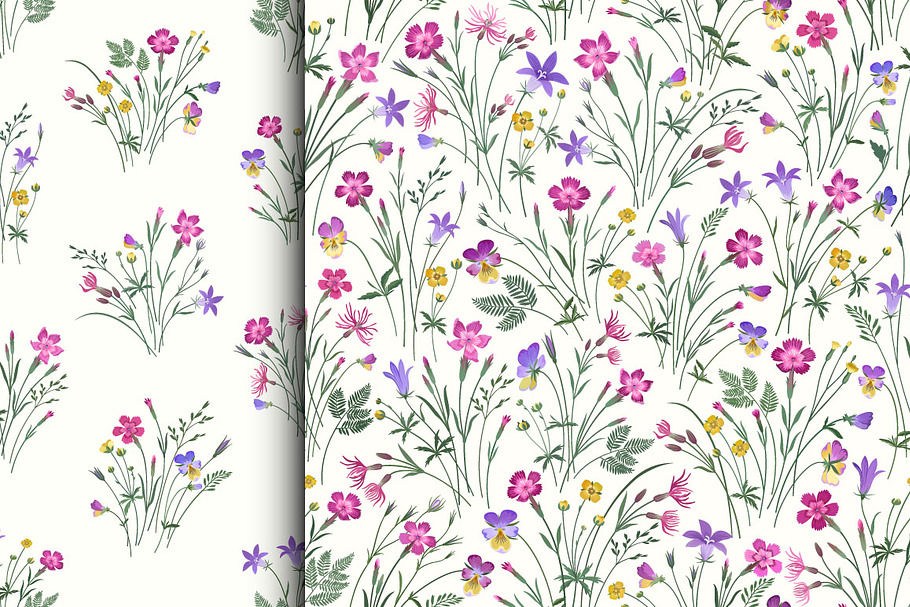 seamless summer flower patterns in Patterns - product preview 8
