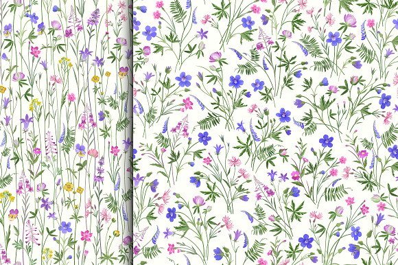 seamless summer flower patterns in Patterns - product preview 1