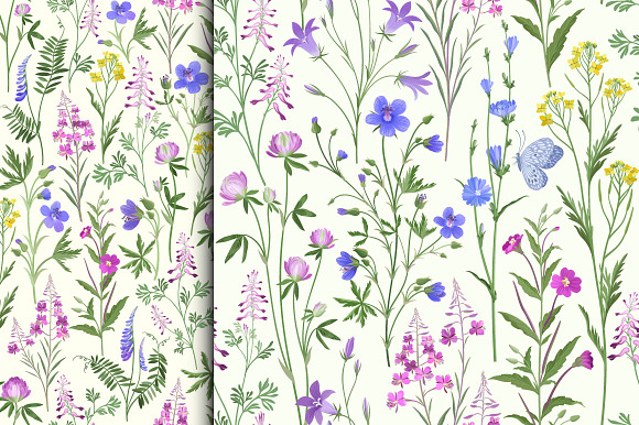seamless summer flower patterns in Patterns - product preview 2