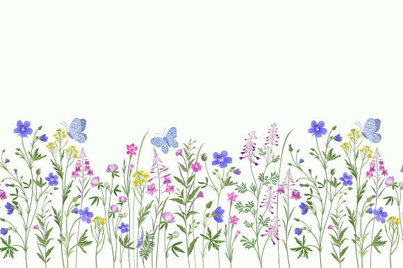 seamless summer flower patterns in Patterns - product preview 3