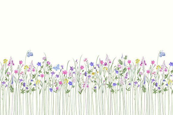 seamless summer flower patterns in Patterns - product preview 4