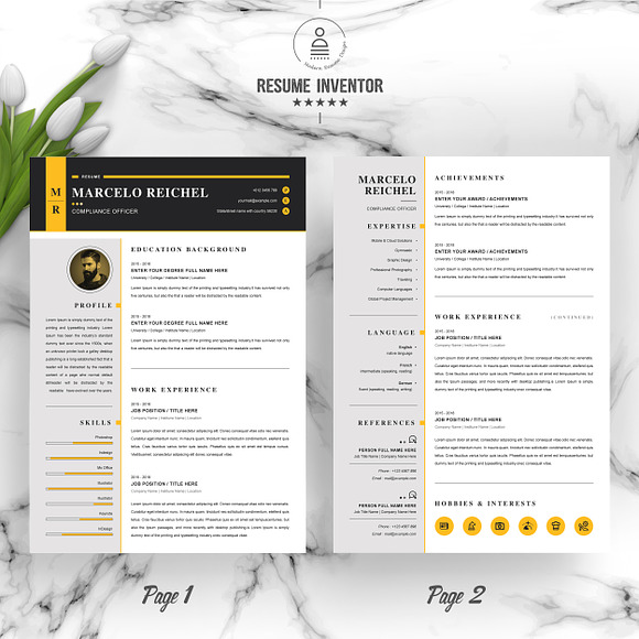Creative Resume Template for Word in Letter Templates - product preview 1