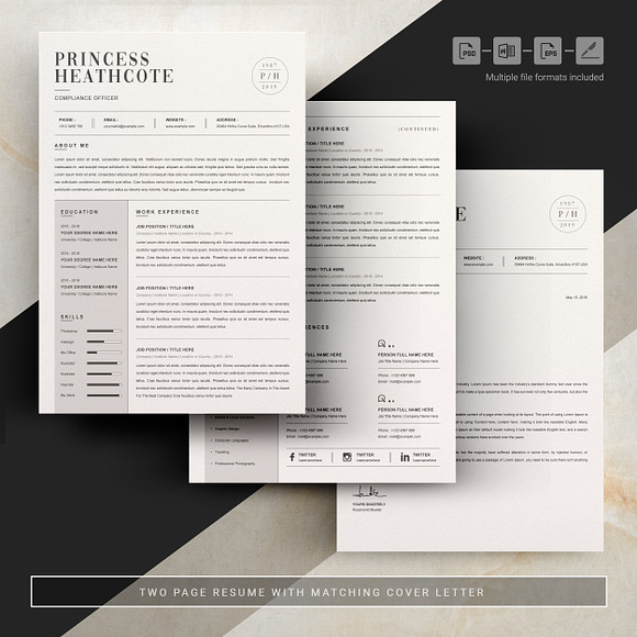 CV Template/Resume Template in Letter Templates - product preview 3