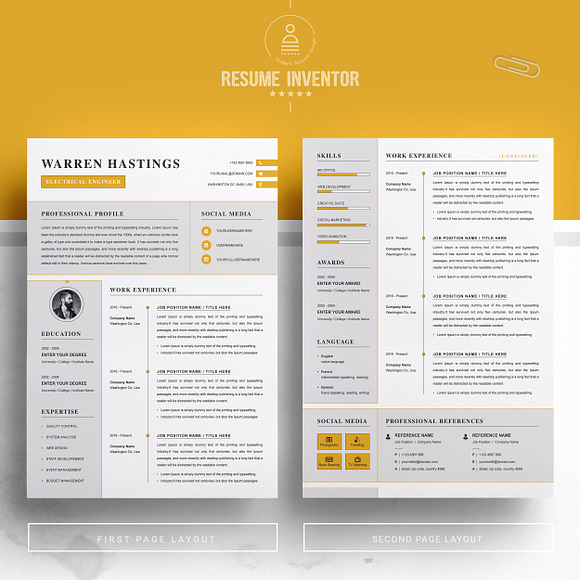 CV Template / Resume Template in Letter Templates - product preview 1