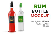 Clear Rum Brandy Vodka Bottle Mockup