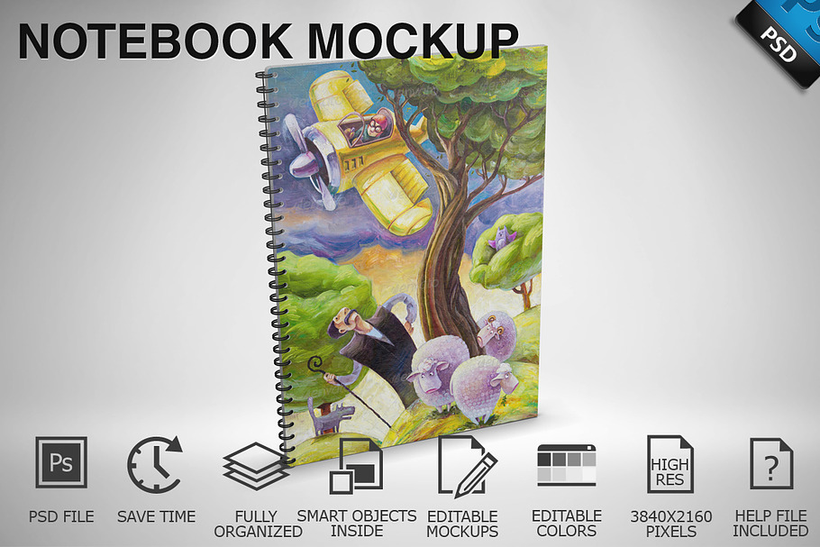 Notebook Mockup 02 in Mockup Templates - product preview 8