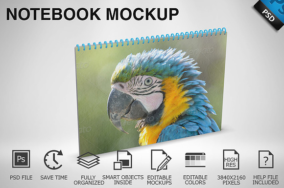 Notebook Mockup 03 in Mockup Templates - product preview 1