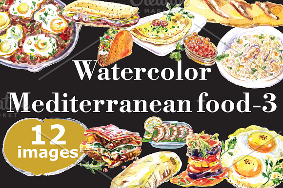 Mediterranean food-3 in Illustrations - product preview 5