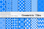 Azure Geometric Tiles Patterns