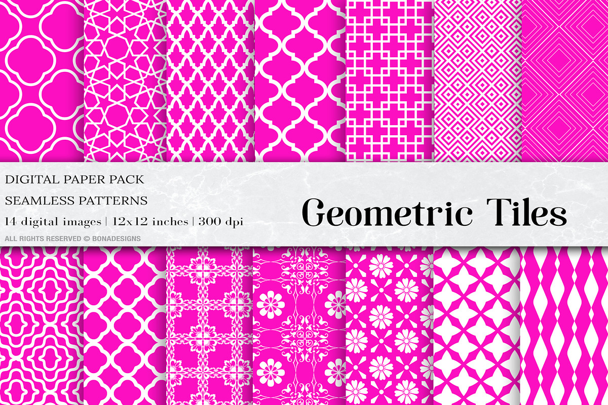 Pink Geometric Tiles Patterns in Patterns - product preview 8