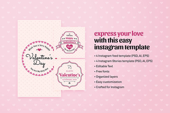 Valentine's Instagram Greeting in Instagram Templates - product preview 1