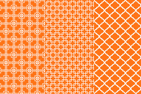 Orange Geometric Tiles Digital Paper in Patterns - product preview 1