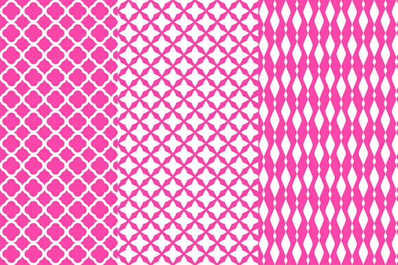 Fuchsia Geometric Tiles Patterns in Patterns - product preview 1