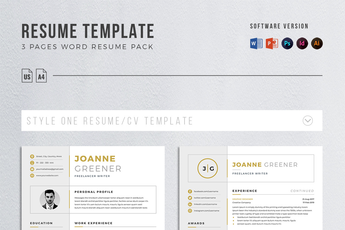 Resume Template Word in Resume Templates - product preview 8