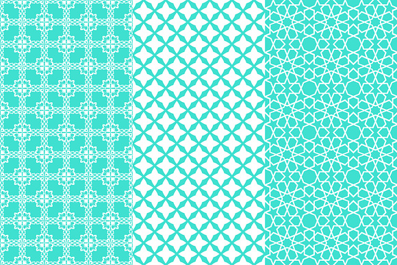 Turquoise Geometric Tiles Patterns in Patterns - product preview 1