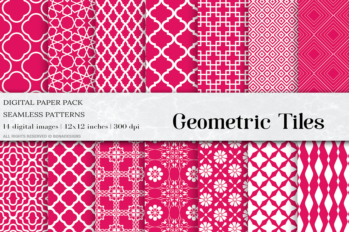 Ruby Geometric Tiles Patterns in Patterns - product preview 8