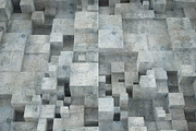 Abstract cubic concrete building