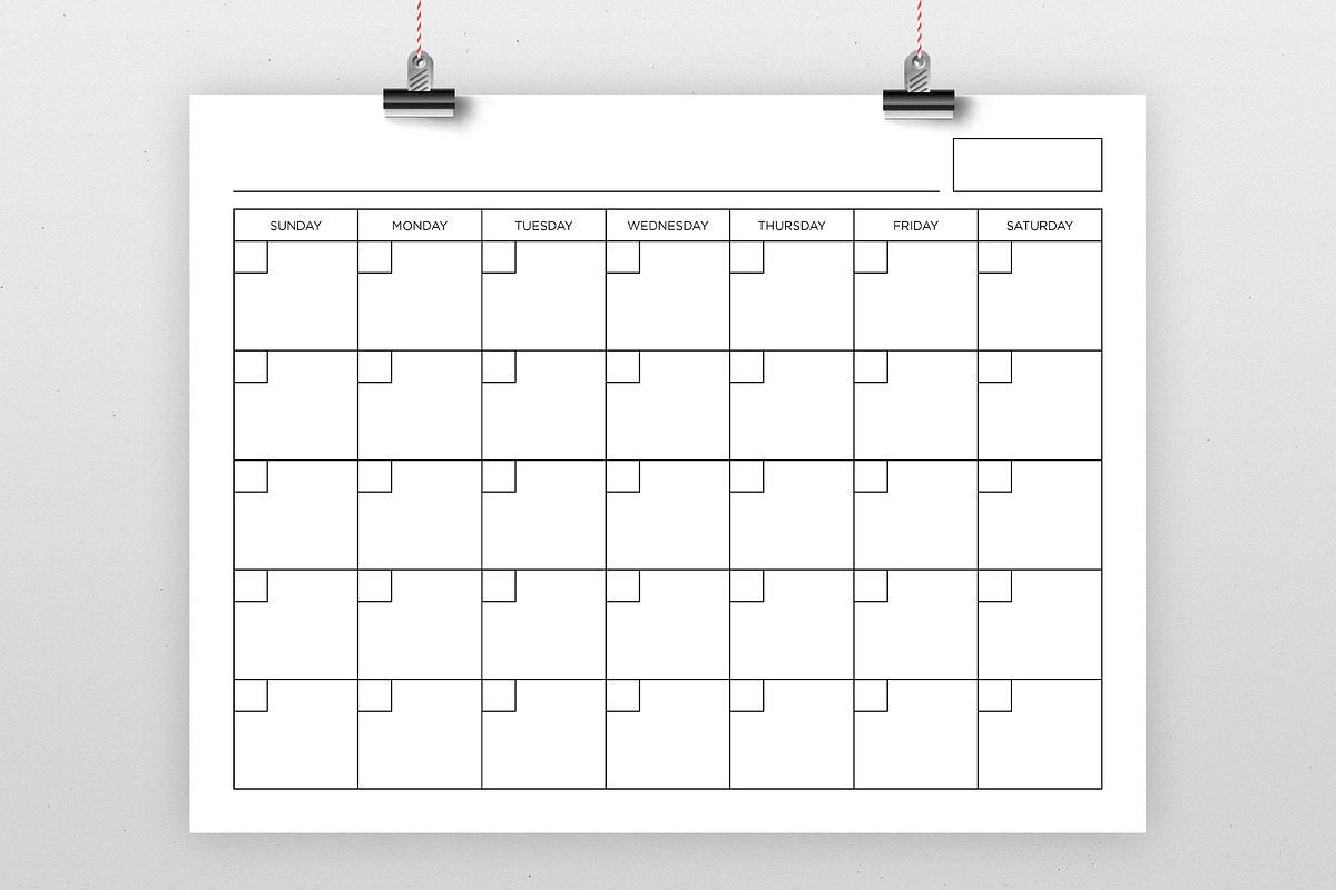 Blank Calendar Page Template Set in Stationery Templates - product preview 8