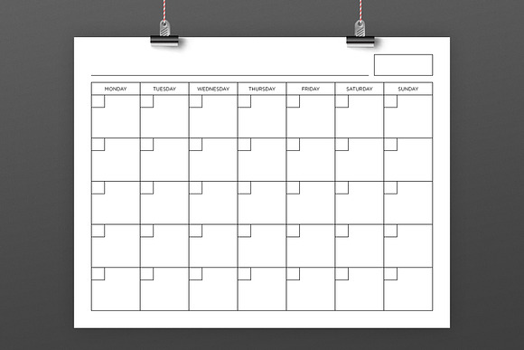 Blank Calendar Page Template Set in Stationery Templates - product preview 1