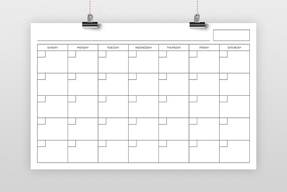 Blank Calendar Page Template Set in Stationery Templates - product preview 2
