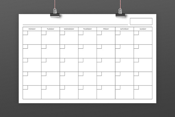 Blank Calendar Page Template Set in Stationery Templates - product preview 3
