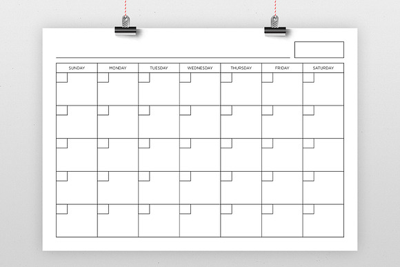 Blank Calendar Page Template Set in Stationery Templates - product preview 4