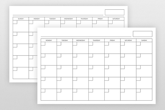 Blank Calendar Page Template Set in Stationery Templates - product preview 9