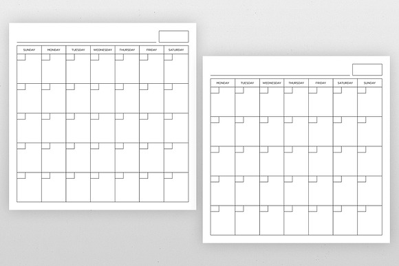 Blank Calendar Page Template Set in Stationery Templates - product preview 10