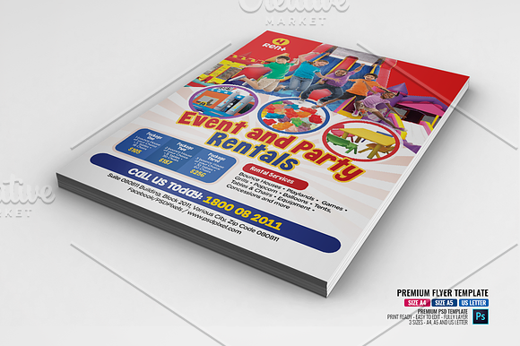 Events Rental Promotional Flyer in Templates - product preview 1