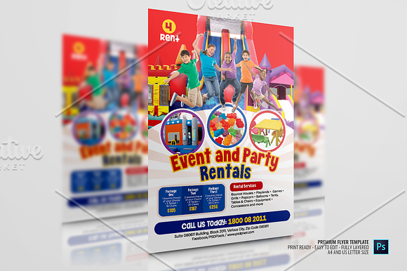 Events Rental Promotional Flyer in Templates - product preview 2